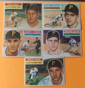 5-Card Lot 1956 Topps Baseball (Dick Hall/Dale Long/J. Lynch-Pittsburgh Pirates) - Picture 1 of 6