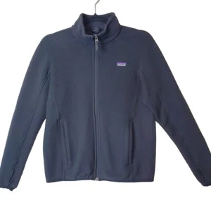 Patagonia Girls 14 Black Fleece Full Zip Jacket XL Outdoor *flaws - Picture 1 of 8