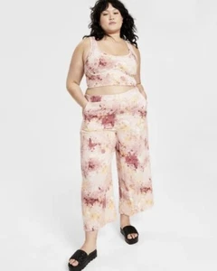 NWT Style Not Size for Jenni 100% Cotton Wide Leg Lounge Pant  Watercolor Blush - Picture 1 of 8