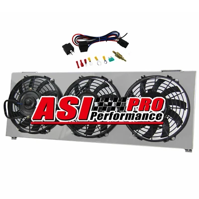 ASI Aluminum Radiator Shroud+Fan+Relay Fits 1984-2001 JEEP Cherokee Comanche Foto 1 de 4