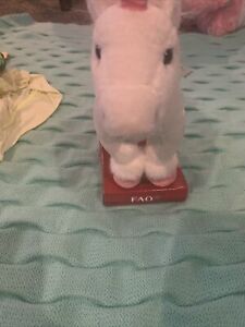FAO Schwarz Unicorn Plush 2015 Toys R Us 8” White Pink Stuffed Animal Fantasy