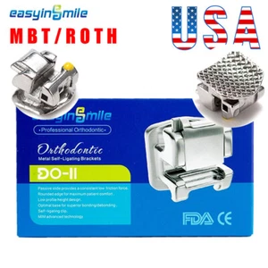 Dental Mini Brace Orthodontic Metal Self-Ligating Roth 022 345Hook Easyinsmile - Picture 1 of 12