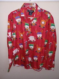 NEW! South Park Suitmeister Holiday Christmas Button Shirt Men’s LG ~Mr.Hanky! - Picture 1 of 2