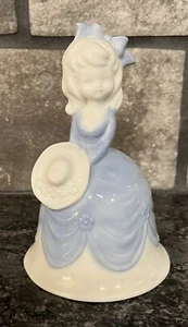 Vintage Enesco Imports Southern Belle Girl Blue & White Porcelain Bell Japan (b) - Picture 1 of 4