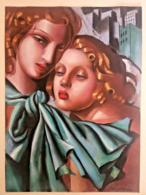 TAMARA DE LEMPICKA Dibujo sobre papel antiguo 11,7x16 pulgadas (Hecho a mano) firmado y estampado Foto 1 de 4