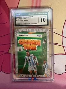 LIONEL MESSI 2023-24 DONRUSS FIFA #1 CRUNCH TIME CGC 10 - Picture 1 of 2
