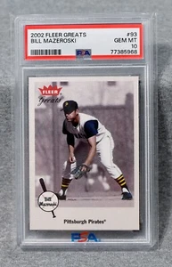 2002 Fleer Greats Bill Mazeroski #93 -- Graded: PSA 10 - GEM MINT (POP 2!) - Picture 1 of 1
