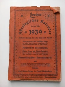 👍🫠 Lorcher Astrologischer Kalender für das Jahr 1939, 166 Seiten - Bild 1 von 6