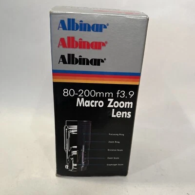 Albinar 80-200MM f3.9 Macro Zoom Lens For Canon FD Original Box + Manuals - Image 1 of 4