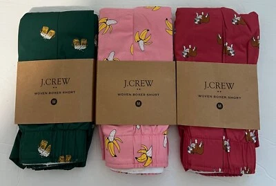 NEW J.Crew Mens 3-Pack Boxer Shorts MEDIUM Beer Bananas Dogs Boxers Underwear - Image 1 of 2