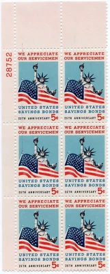 Scott #1320 Flag & Statue of Liberty 5¢ Plate Block of 6 Stamps - MNH - Image 1 of 2