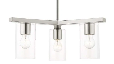 Livex Lighting 45473 Zurich 3 Light 21"W Linear Chandelier - Nickel - Image 1 of 3
