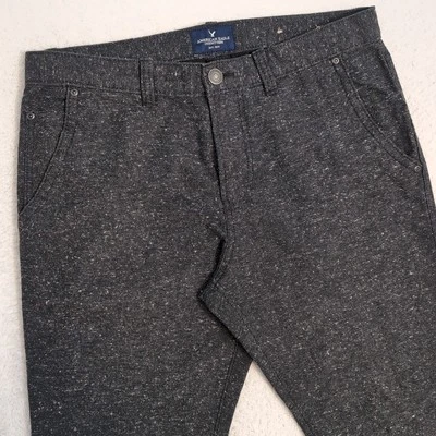 NEW American Eagle Pants Mens 32x30 Black Speckled Five Pocket Flaps Acrylic - Image 1 of 4