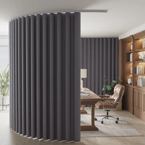 Office Curtains Room Divider with Flexible Ceiling Track Wall Mount&Ceiling M... - Picture 1 of 7