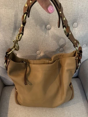 COACH Y2K Vintage Carly Large Tan Slouchy Hobo Bag Leather Shoulder Purse - Image 1 of 4