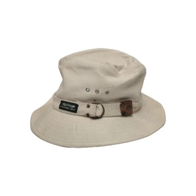 Винтажный Panama Jack сафари солнца шляпа холст слоновой кости бежевый размер средний открытый - Изображение 1 из 4