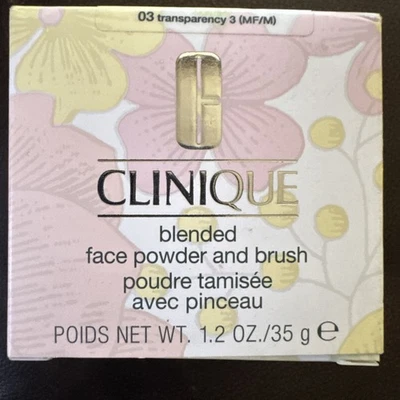 Clinique Blended Face Powder 1.2 Oz # 03 Transparency 3 New In Box With Brush - Image 1 of 4