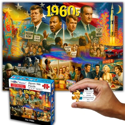 1960s Nostalgic 500-Piece Jigsaw Puzzle for Kids, Teens, and Adults - Image 1 of 4