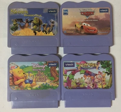 VTech V.Smile Lot of 4 - Shrek Cars Winnie the Pooh Alphabet - DOcx13 - Image 1 of 3