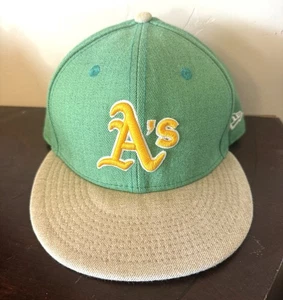 Oakland Athletics A's New Era 59FIFTY MLB Fitted Cap Hat Size 7 3/8 Green - Picture 1 of 5