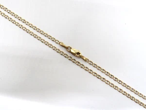 L@@K Hermoso COLLAR CADENA MARINERO ANCLA ORO AMARILLO BLANCO 14K sólido 18,25" - Imagen 1 de 12
