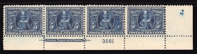 MOMEN: US STAMPS #330 PLATE STRIP OF 4 MINT OG VLH LOT #79675 - Image 1 of 2