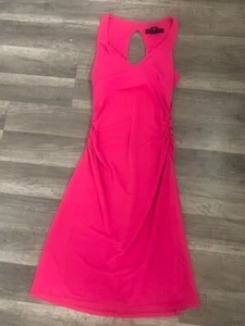 EXPRESS Pink SHEATH Dress Ruched V-Neck STRETCH Women's Size 4 NWOT - Picture 1 of 4