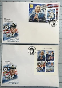 Central Africa 2018 (2 FDC) “Tribute To John McCain, War Veteran And Politician” - Picture 1 of 1