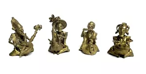 AFRIQUE COTE D IVOIRE - GROUPE DE 4 MUSICIENS EN BRONZE - 9 CM - Imagen 1 de 9