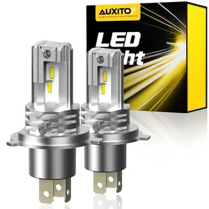 AUXITO Pair H4 Headlight Globe Light LED 6500K High Low Beam Bulbs Kit White - Picture 1 of 16