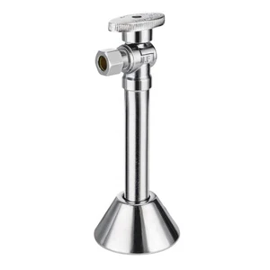 EFIELD 1/2" Sweat× 3/8"OD Compr.Angle Stop Valve, w/5" Angle Extension 1/4Turn - Picture 1 of 7