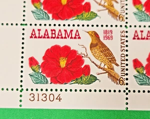 FULL SHEET Alabama Statehood 6 c Stamp 1969 Block of 50 MNH - Picture 1 of 3