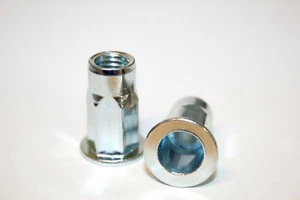 BLINDNIETMUTTERN 10 Stück Stahl verzinkt Flach Senkkopf Nietmutter M8 Flachkopf  - Bild 1 von 1