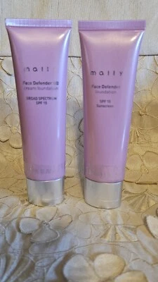 MALLY-Face Defender-Foundation-SPF 15~CHOOSE SHADE~MED. TAN OR LIGHT- SEALED! - Image 1 of 4