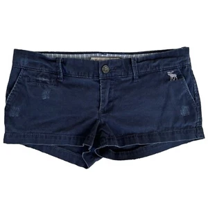 VINTAGE Y2K ABERCROMBIE & FITCH NAVY BLUE LOW RISE SHORTS - Picture 1 of 6