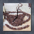 Tulup Glass Wall Clock Kitchen Clocks 30x30 cm Coffee Beans Brown