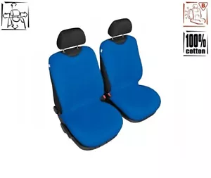 Universelle COTTON Vordersitzbezüge Blau T-SHIRT für VOLVO V40 - Bild 1 von 3
