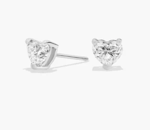 LAB GROWN HEART SHAPED DIAMOND STUD EARRINGS - Picture 1 of 4