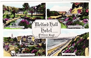 Hampshire postcard MELFORD HALL HOTEL, ST PETERS ROAD, BOURNEMOUTH 1956 - Picture 1 of 2