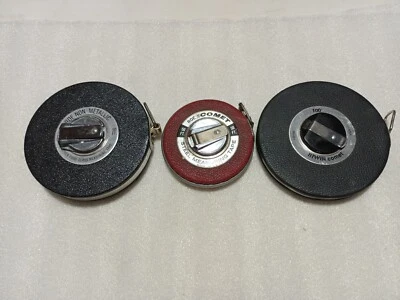 Lot of 3 Measuring Tapes. 2-100ft. 1-50 Ft. * ROE COMET IRWIN * Very Good Cond. - Image 1 of 4