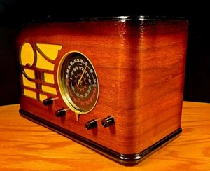 Old Antique Wood Vintage Restored Art Deco Radio Converted to a Bluetooth SPK! - Picture 1 of 14