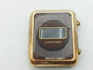 Vintage Cortatron Ladies Digital Wrist Watch Quartz Gold Tone Parts Or Repair - Bild 1 von 7