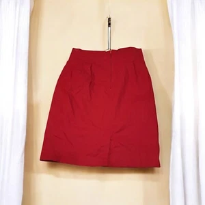 Adolfo International red  Skirt sz. 10  Lined Linen Blend Office Formal - Picture 1 of 5