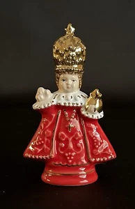 Aureta Figural Infant of Prague Jesus Figurine Czech Republic 3.25” Red Vintage - Picture 1 of 8