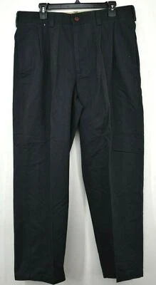 Pantalones chinos de carrera rectos delanteros plisados azul marino de Perry Ellis 36x30 para hombre Foto 1 de 4