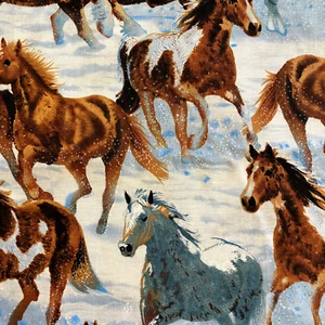 Free Regn Wild Wings Horses Fabric Chris Cummings for Spring 1-1/4 Yds. 44" - Picture 1 of 5
