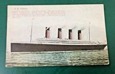 c1912 Titanic Postcard Vintage Unused In Color Rare