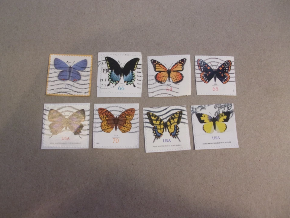 USA Used, 2010-2021 Issue, Butterflies, Set of 8 - Image 1 of 1