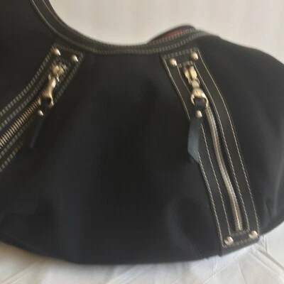 Monedero franco sarto, color negro, monedero de hombro, compartimentos variables, nailon,preowne Foto 1 de 4