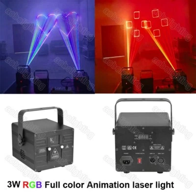 3W RGB Laser Light Dj Beam Bar Night Club Stage Wedding Animation Show Lasers - Image 1 of 4